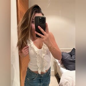 White Ruffled Blouse